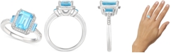Macy's Blue Topaz (2-3/4 ct. t.w.) & Diamond (1/6 ct. t.w.) Ring in Sterling Silver